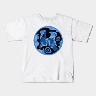 totonac birds in ancient mexican patterns ecopop floral glyph pictogram pluma Kids T-Shirt